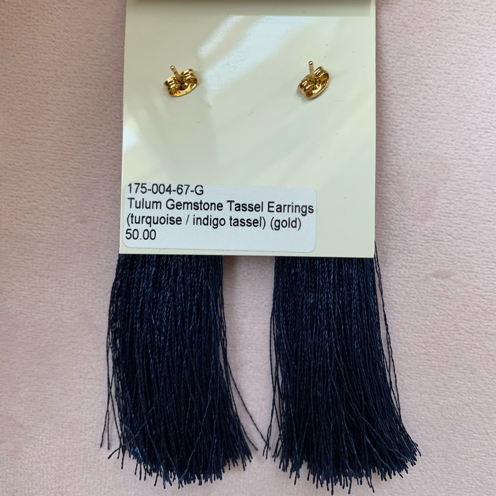 Gorjana Women’s Tulum Tassel Earrings - Navy Blue/Turquoise - Picture 5 of 5